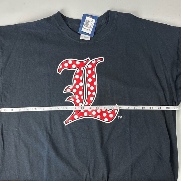 University of Louisville Black, Red and White Polka Dot Crew Neck Top Size XL - Picture 4 of 8